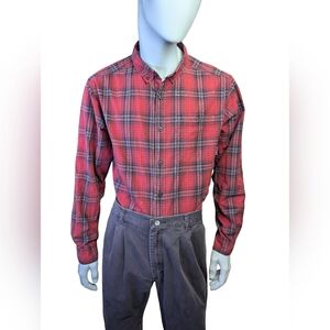 Columbia Plaid Cotton Shirt | Lightweight Button-Up | Men’s L